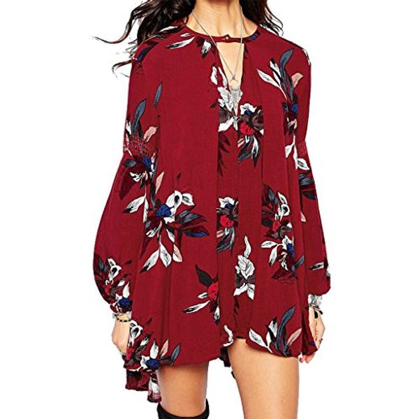 biyouth women long sleeve retro print floral boho style shirt swing dress, Black;gray
biyouth women long sleeve retro print floral boho style shirt swing dress, Black;gray