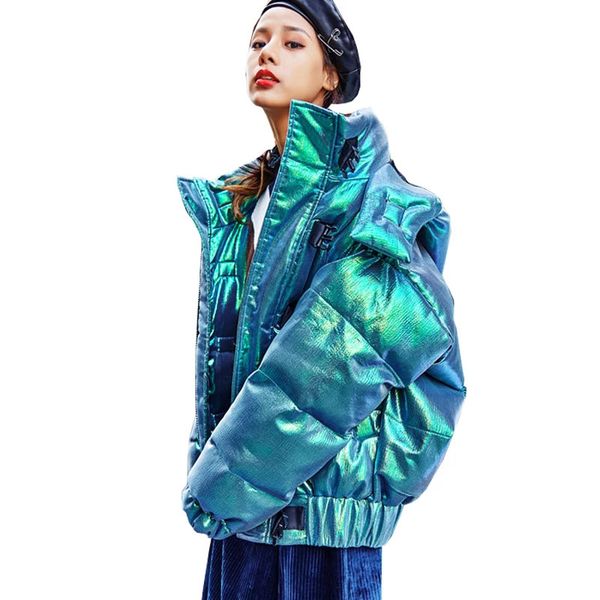 loose winter jacket women punk hooded down cotton parkas female women 2019 new laser green short thick glossy street coat my54, Tan;black
loose winter jacket women punk hooded down cotton parkas female women 2019 new laser green short thick glossy street coat my54, Tan;black