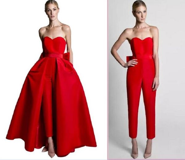 red jumpsuits bow sash evening dresses dress bra detachable skirt sweetheart floor length formal party prom gowns wedding party pants, White;black
red jumpsuits bow sash evening dresses dress bra detachable skirt sweetheart floor length formal party prom gowns wedding party pants, White;black