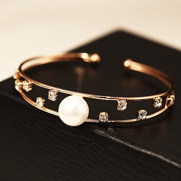 agood rose gold bracelets & bangle for women female open bangle with pearl jewelry accessories h00095, Black
agood rose gold bracelets & bangle for women female open bangle with pearl jewelry accessories h00095, Black