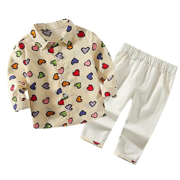 kancoold children's long-sleeved multicolor love printed button lapel shirt + solid color design printed trousers trousers 2pcs, White
kancoold children's long-sleeved multicolor love printed button lapel shirt + solid color design printed trousers trousers 2pcs, White