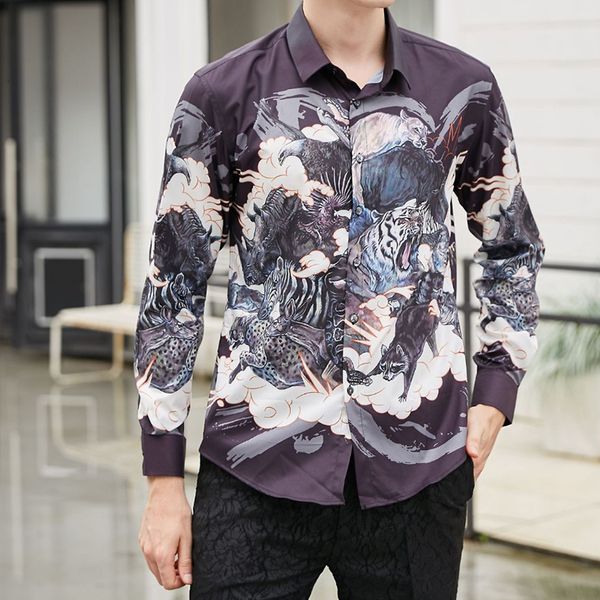 men's casual shirts men shirt long sleeve slim fit mens spring fashion printing streetwear male clothes camisa masculina, White;black
men's casual shirts men shirt long sleeve slim fit mens spring fashion printing streetwear male clothes camisa masculina, White;black
