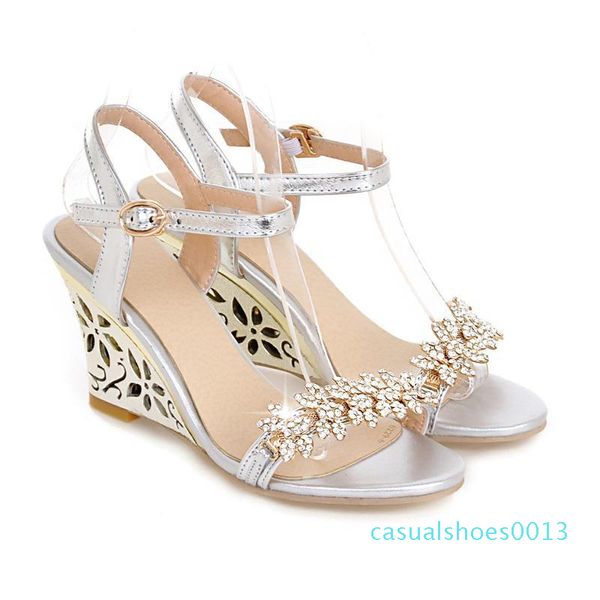 wholesale-2015 new arrival glittering fashion fretwork heels wedges sandals rhinestone silver gold summer sandals for party c13, Black
wholesale-2015 new arrival glittering fashion fretwork heels wedges sandals rhinestone silver gold summer sandals for party c13, Black