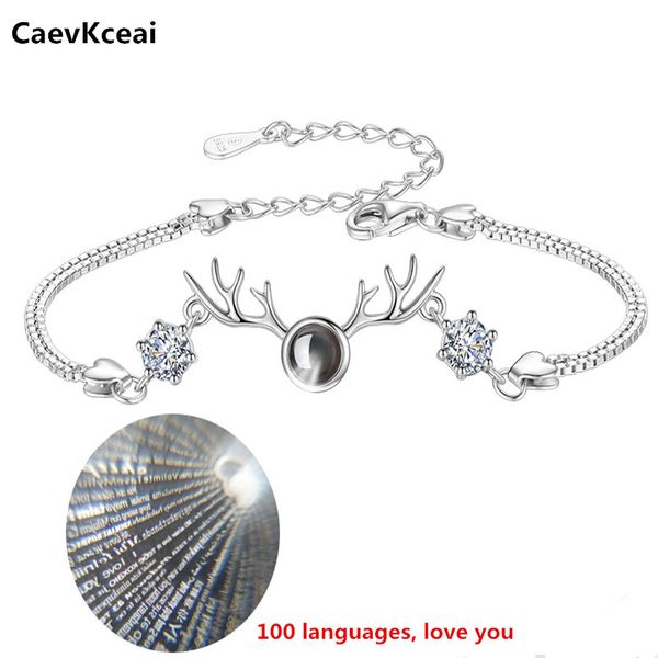 caevkceai 925 sterling silver bracelet for fine jewelry wholesale elk projection bracelet female simple special brand gift, Golden;silver
caevkceai 925 sterling silver bracelet for fine jewelry wholesale elk projection bracelet female simple special brand gift, Golden;silver