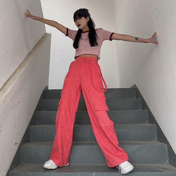 korean pink corduroy wide leg pants women casual loose pockets trousers spring autumn hip hop streetwear cargo pants with ribbon, Black;white
korean pink corduroy wide leg pants women casual loose pockets trousers spring autumn hip hop streetwear cargo pants with ribbon, Black;white