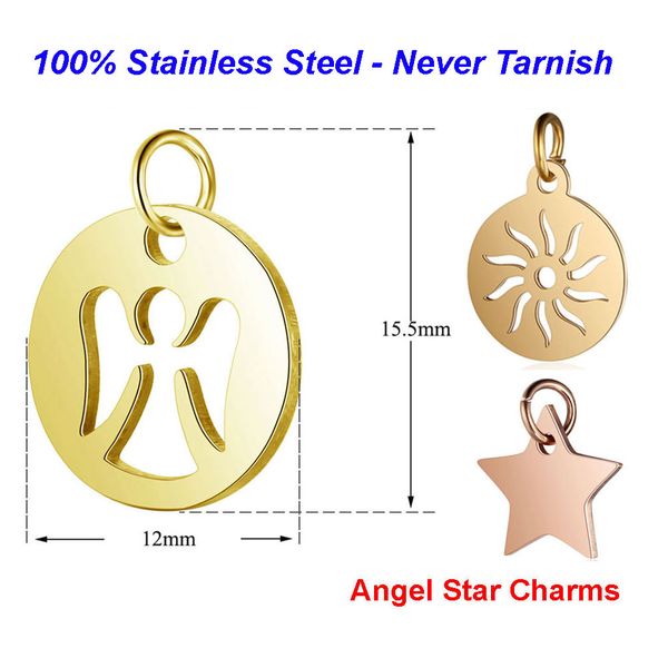5pcs/lot 316l stainless steel angel charms 100% steel sun handmade jewelry finding supplies feather star necklace charm pendant, Bronze;silver
5pcs/lot 316l stainless steel angel charms 100% steel sun handmade jewelry finding supplies feather star necklace charm pendant, Bronze;silver