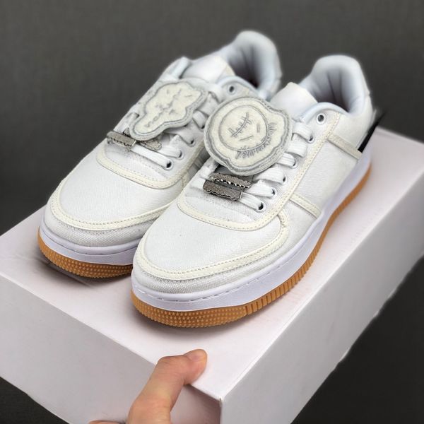 

new designer forced x travis scotts low 1 07 mens women white skateboard shoes 3m reflect fashion casual running dunk one sport sneakers