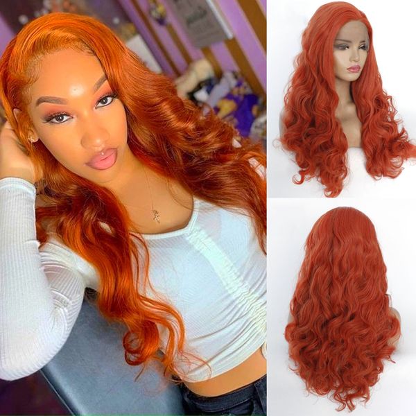 long wavy body wave lace front wig glueless brown-orange body wave wigs for black/white women heat resistant synthetic hair wig cosplay
long wavy body wave lace front wig glueless brown-orange body wave wigs for black/white women heat resistant synthetic hair wig cosplay