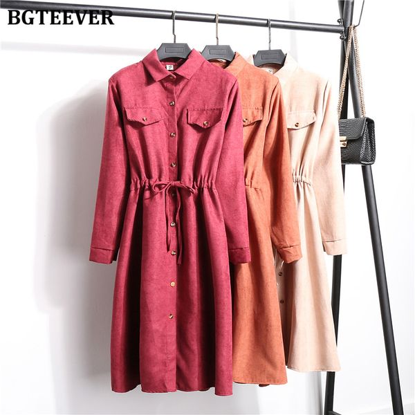 bgteever vintage turn-down collar corduroy dress women single-breasted lace-up female a-line dress casual midi vestidos 2020, Black;gray
bgteever vintage turn-down collar corduroy dress women single-breasted lace-up female a-line dress casual midi vestidos 2020, Black;gray