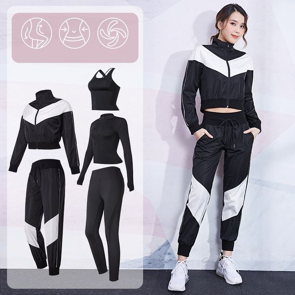 women running suits spliced colors yoga crop gym tights mesh leggings female sweatpants suits 2-5 pcs fitness jogging sets, Black;blue
women running suits spliced colors yoga crop gym tights mesh leggings female sweatpants suits 2-5 pcs fitness jogging sets, Black;blue