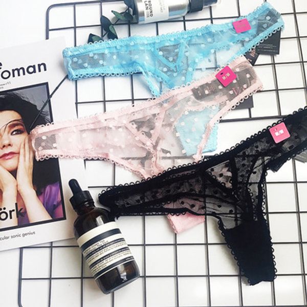 women designer underpants transparent lace ribbon bandage seamless cotton crotch ladies low waist triangle underwear t pants, Black;pink
women designer underpants transparent lace ribbon bandage seamless cotton crotch ladies low waist triangle underwear t pants, Black;pink