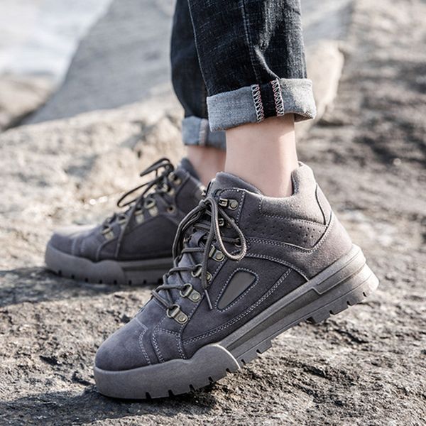 men ankle boots booties lace up low heel outdoor casual shoes &t8, Black
men ankle boots booties lace up low heel outdoor casual shoes &t8, Black