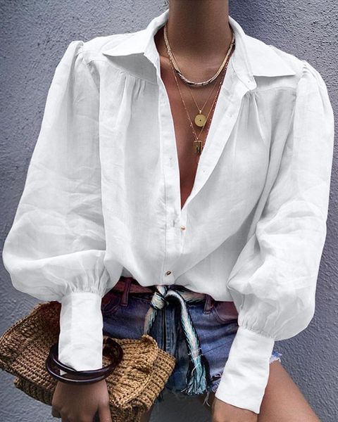 solid color button hollow out tshirts womens sundress transparent candy color womens shirts long sleeve lapel neck, White
solid color button hollow out tshirts womens sundress transparent candy color womens shirts long sleeve lapel neck, White