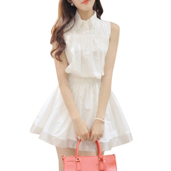 new women summer doll collar lapel slim lapel sleeveless solid color tights chiffon dress slim waist dress, Black;gray
new women summer doll collar lapel slim lapel sleeveless solid color tights chiffon dress slim waist dress, Black;gray