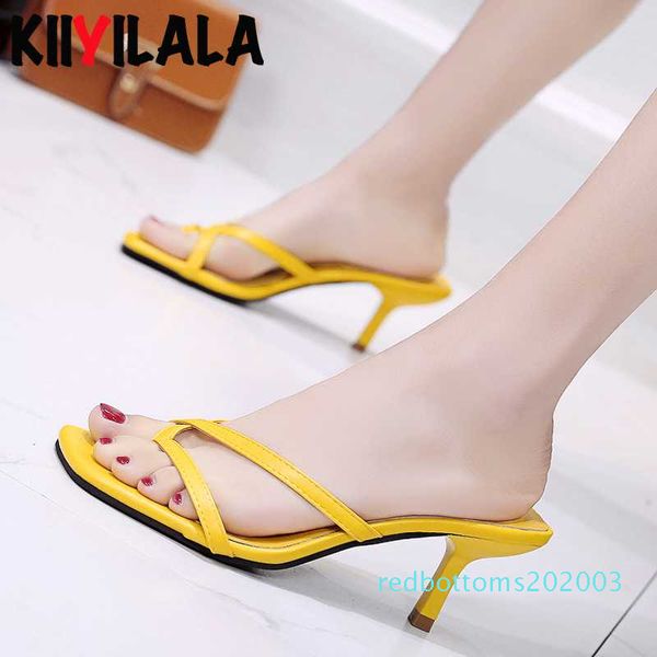 kiiyilala 7cm thin heels slippers women slides summer high-heeled mules cross tie casual slipper woman shoes r03, Black
kiiyilala 7cm thin heels slippers women slides summer high-heeled mules cross tie casual slipper woman shoes r03, Black