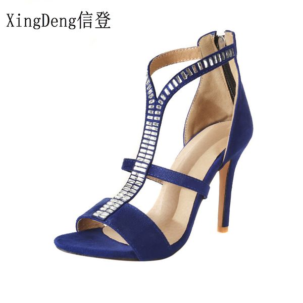 xingdeng ladies european design high heels sandals shoes women wedding party rhinestone flock thin heels sandal shoes, Black
xingdeng ladies european design high heels sandals shoes women wedding party rhinestone flock thin heels sandal shoes, Black
