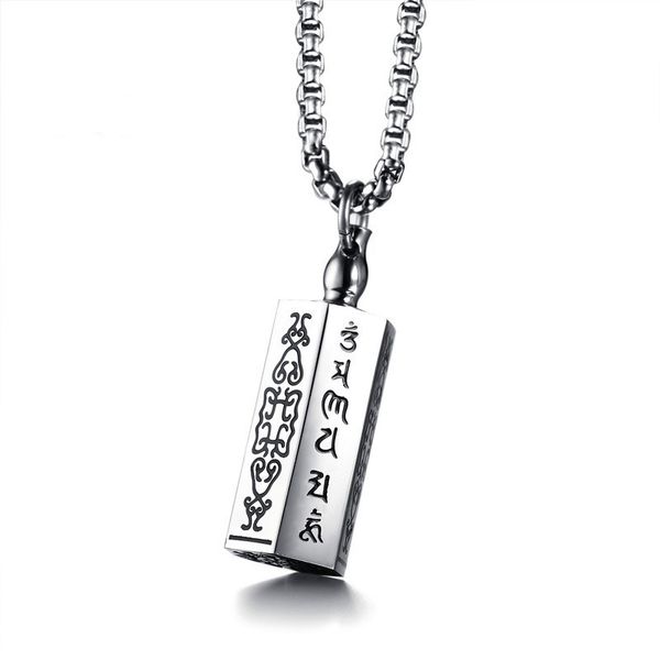 new stainless steel can open buddhism faith jewelry sanskrit mantra stupas amulet square pendant necklace for ash urn jar jewelry gift, Silver
new stainless steel can open buddhism faith jewelry sanskrit mantra stupas amulet square pendant necklace for ash urn jar jewelry gift, Silver