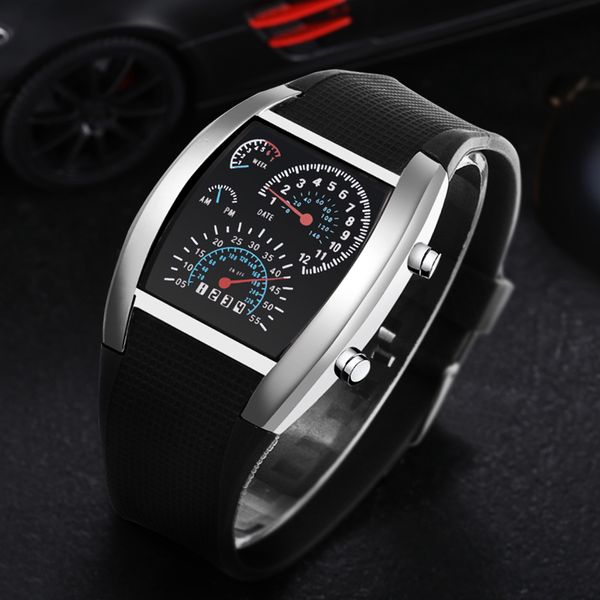 fashion men's watch unique led digital watch men electronic sport watches men rubber band clock montre homme reloj hombre, Slivery;brown
fashion men's watch unique led digital watch men electronic sport watches men rubber band clock montre homme reloj hombre, Slivery;brown