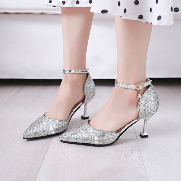 sequined high-heeled sandals women 2020 summer new word buckle pointed high-heeled shoes fashion fine heel fashion shoes z684, Black
sequined high-heeled sandals women 2020 summer new word buckle pointed high-heeled shoes fashion fine heel fashion shoes z684, Black