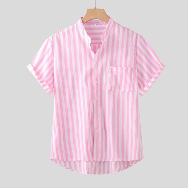 men's summer fashion casual stripe print shirt stand collar blouse men clothing hawaiian style shirts chemise homme camisas, White;black
men's summer fashion casual stripe print shirt stand collar blouse men clothing hawaiian style shirts chemise homme camisas, White;black