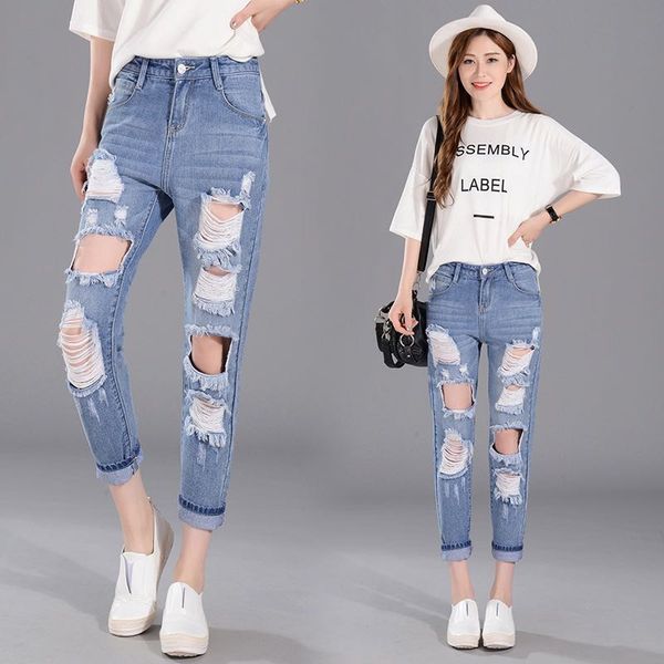 2019 women summer pants casual trousers for ladies blue ripped mid waist drawstring skinny denim calf length jeans
2019 women summer pants casual trousers for ladies blue ripped mid waist drawstring skinny denim calf length jeans