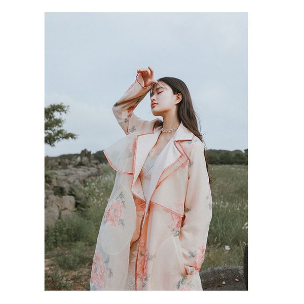women spring autumn new vintage sweet organza pink long trench ladies casual loose floral print mori girl coat outerwear coat, Tan;black
women spring autumn new vintage sweet organza pink long trench ladies casual loose floral print mori girl coat outerwear coat, Tan;black