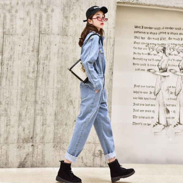 spring fashion loose fit jeans jumpsuit women rompers 2020 high waist denim overalls student ankle-length pants female playsuits, Blue
spring fashion loose fit jeans jumpsuit women rompers 2020 high waist denim overalls student ankle-length pants female playsuits, Blue