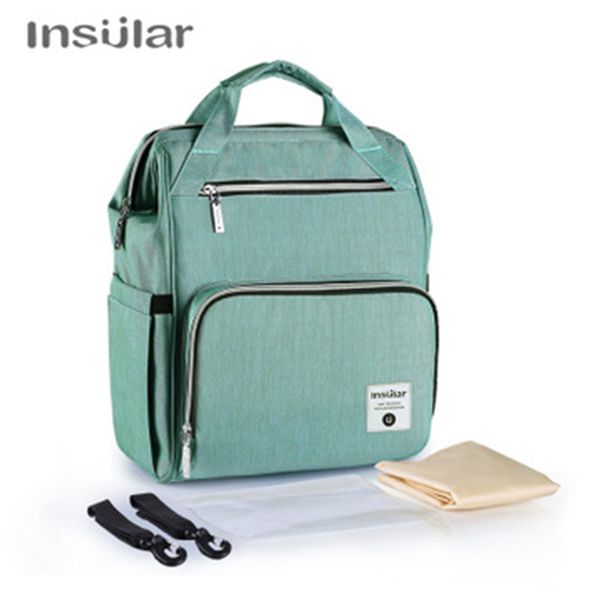 Insular Stylish Nappy Bag Backpack Large Capacity Diaper Nursing Bags Travel Baby Care With Stroller Straps/wet Bag/changing Pad