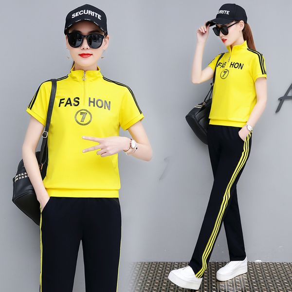 fashion cool women t shirt sets summer hot sale casual cotton comfortable short sleeve tshirt+pant clothing fashion print, White
fashion cool women t shirt sets summer hot sale casual cotton comfortable short sleeve tshirt+pant clothing fashion print, White