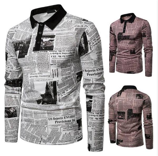 газета печатные мужские поло лацкан шеи с длинным рукавом мужские тройники повседневная уличный стиль мужской одежды, White;black
газета печатные мужские поло лацкан шеи с длинным рукавом мужские тройники повседневная уличный стиль мужской одежды, White;black