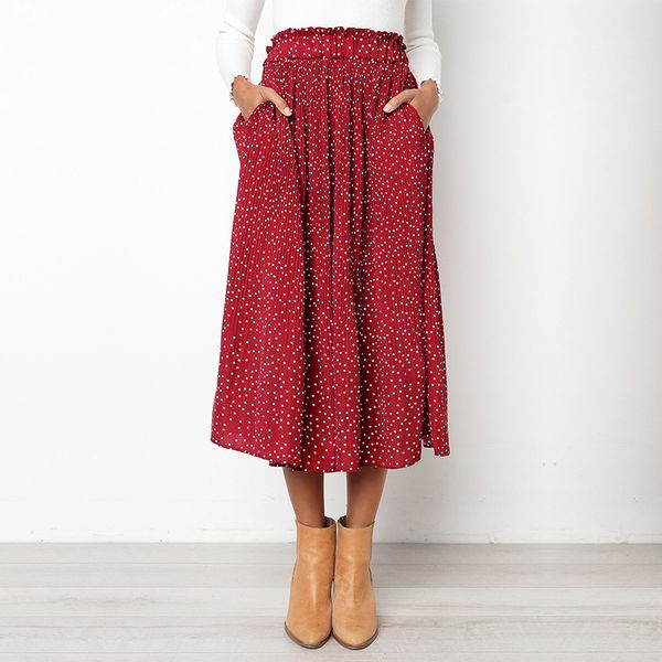 crriflz spring autumn polka dot pleated skirt women high waist pleated mid calf linen elastic skirt 2020 new promotions lady, Black
crriflz spring autumn polka dot pleated skirt women high waist pleated mid calf linen elastic skirt 2020 new promotions lady, Black