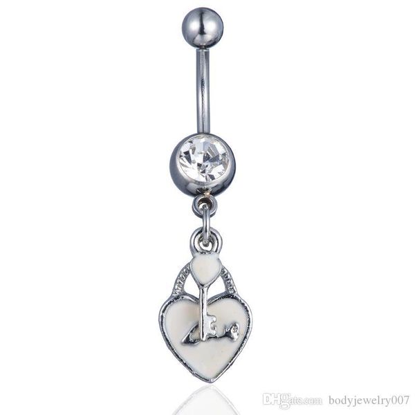 d0236-1 ( 3 colors ) heart and lock style belly button navel rings body piercing jewelry dangle accessories fashion charms, Silver
d0236-1 ( 3 colors ) heart and lock style belly button navel rings body piercing jewelry dangle accessories fashion charms, Silver