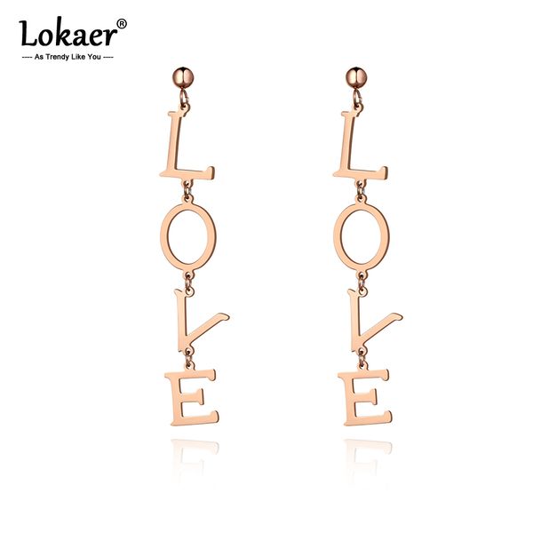 lokaer titanium stainless steel romantic love letter drop earrings jewelry rose gold dangle earrings for girls orecchini e19233, Silver
lokaer titanium stainless steel romantic love letter drop earrings jewelry rose gold dangle earrings for girls orecchini e19233, Silver