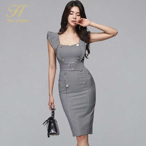casual dresses h han queen summer pencil dress lattice women korean ruffles double breasted sleeveless slim strap split vestidos, Black;gray
casual dresses h han queen summer pencil dress lattice women korean ruffles double breasted sleeveless slim strap split vestidos, Black;gray