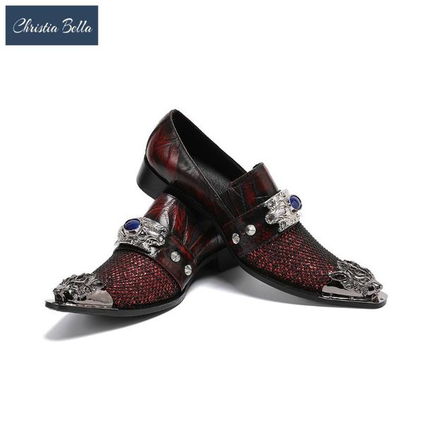 christia bella classic leather men shoes metal tip slippers flats plus size sequin banquet wedding dress shoes, Black
christia bella classic leather men shoes metal tip slippers flats plus size sequin banquet wedding dress shoes, Black
