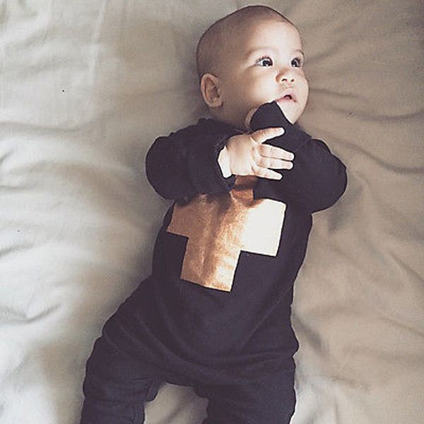 2015 autumn new newborn baby rompers golden cross print jumpsuit black rompers cotton clothes for age 0m-2t z096, Blue
2015 autumn new newborn baby rompers golden cross print jumpsuit black rompers cotton clothes for age 0m-2t z096, Blue