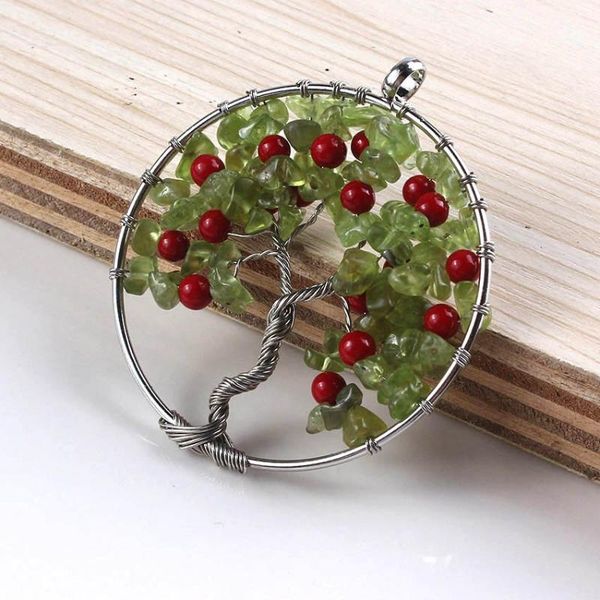 kraft-beads silver plated cherry red beads pendant natural olivine stone wire wrapped tree of life necklace wedding decoration
kraft-beads silver plated cherry red beads pendant natural olivine stone wire wrapped tree of life necklace wedding decoration
