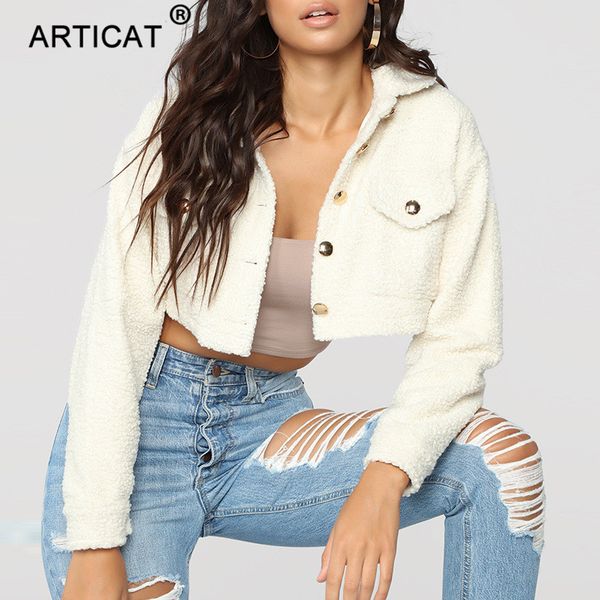 articat faux lambswool jacket women coat autumn winter turn-down collar long sleeve button pocket crop casual basic overcoat, Black;brown
articat faux lambswool jacket women coat autumn winter turn-down collar long sleeve button pocket crop casual basic overcoat, Black;brown