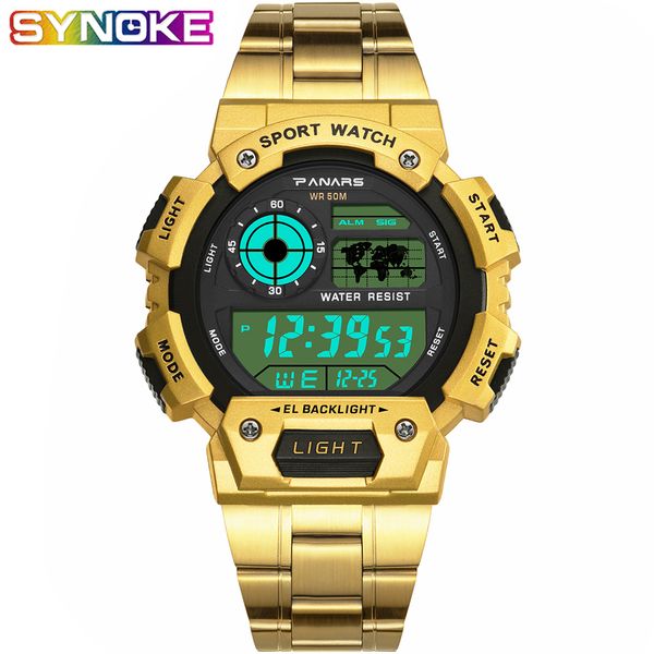 panars fashion gold men sport digital watch luminous 50bar waterproof steel led wristwatch luxury double display male clock, Slivery;brown
panars fashion gold men sport digital watch luminous 50bar waterproof steel led wristwatch luxury double display male clock, Slivery;brown