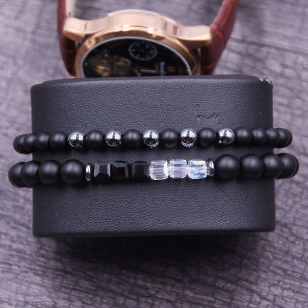 kang hua 2 pieces/set 6mm 8mm matte black natural stone distance crystal bead bracelet for women&men fashion jewelry charm gift
kang hua 2 pieces/set 6mm 8mm matte black natural stone distance crystal bead bracelet for women&men fashion jewelry charm gift