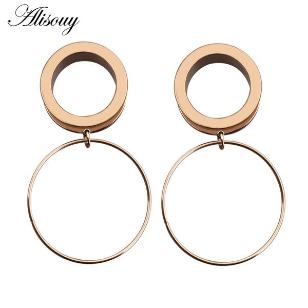 alisouy 1 pair classic stainless steel dangle circle ear plugs and tunnels body jewelry ear gauges 6-16mm expander piercing, Slivery;golden
alisouy 1 pair classic stainless steel dangle circle ear plugs and tunnels body jewelry ear gauges 6-16mm expander piercing, Slivery;golden