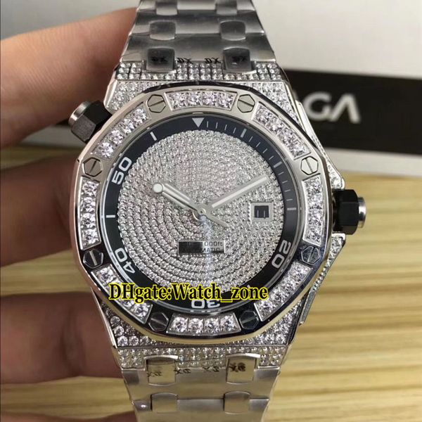 new oak diver 42mm 15710 gypsophila diamond dial black inner automatic mens watch diamond case/bezel stainless steel bracelet watches, Slivery;brown
new oak diver 42mm 15710 gypsophila diamond dial black inner automatic mens watch diamond case/bezel stainless steel bracelet watches, Slivery;brown