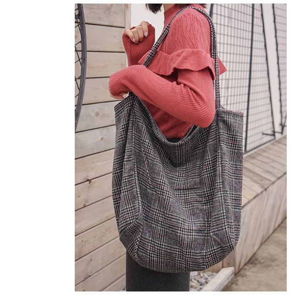 women plaid shopping bag plus large capacity canvas bags big tote handbag casual shoulder bag
women plaid shopping bag plus large capacity canvas bags big tote handbag casual shoulder bag