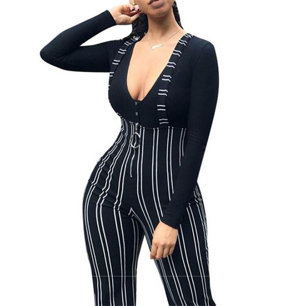 women's jumpsuits & rompers 2021 arrival overalls women striped pants high waist zipper flare trousers black overall pant female bottom, Black;white
women's jumpsuits & rompers 2021 arrival overalls women striped pants high waist zipper flare trousers black overall pant female bottom, Black;white