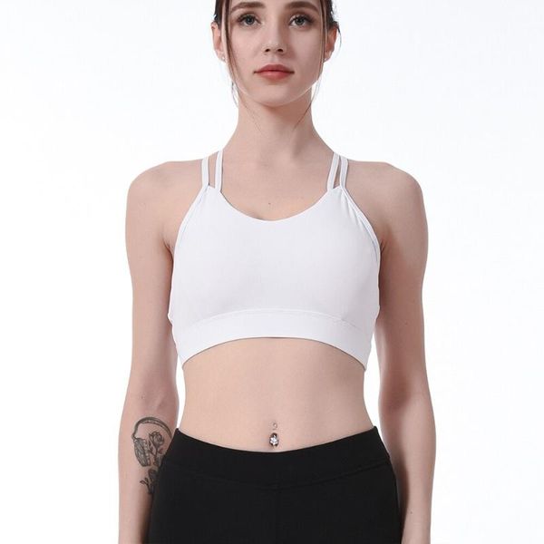 vertvie summer women's light support cross back wireremovable cups yoga sport bra, White;black
vertvie summer women's light support cross back wireremovable cups yoga sport bra, White;black