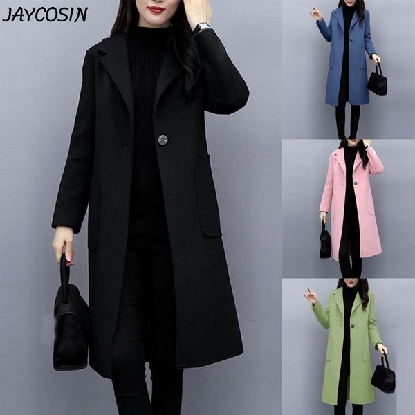 jaycosin women woolen coat vintage single button long sleeve jacket cardigan slim overcoat winter work office solid long outwear, Black
jaycosin women woolen coat vintage single button long sleeve jacket cardigan slim overcoat winter work office solid long outwear, Black