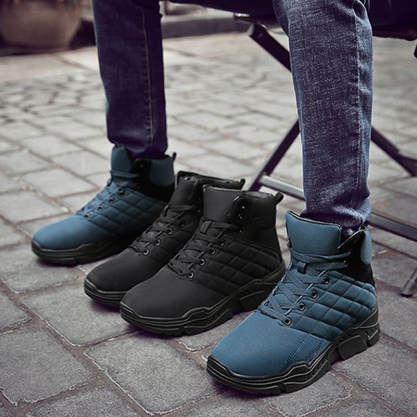 men lace up high winter warm shoes casual breathable ankle boots for outdoor -opk, Black
men lace up high winter warm shoes casual breathable ankle boots for outdoor -opk, Black