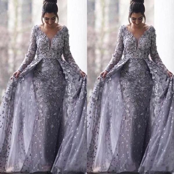 2020 saudi arabic gray muslim long sleeves evening dresses v-neck mermaid tulle lace islamic dubai long formal prom dresses formal gown, Black;red
2020 saudi arabic gray muslim long sleeves evening dresses v-neck mermaid tulle lace islamic dubai long formal prom dresses formal gown, Black;red