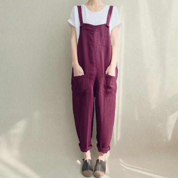 women's jumpsuits & rompers 2021 zanzea women strappy bib overalls pockets summer cotton linen long casual solid dungarees loose plus s, Black;white
women's jumpsuits & rompers 2021 zanzea women strappy bib overalls pockets summer cotton linen long casual solid dungarees loose plus s, Black;white