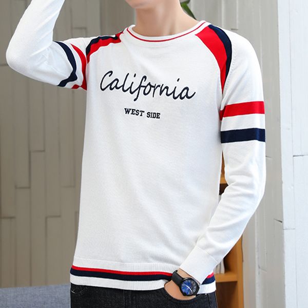 2019 autumn contrast color sweater men o-neck cotton knitted pullover men winter fashion korean style striped mens sweaters male, White;black
2019 autumn contrast color sweater men o-neck cotton knitted pullover men winter fashion korean style striped mens sweaters male, White;black